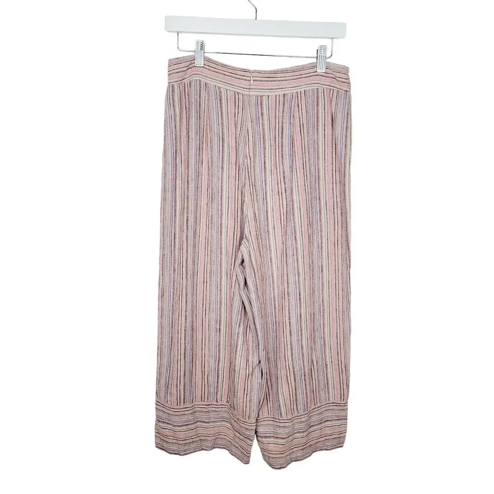 FOREVER 21 Linen Blend Wide Leg Crop Pants - Size L - Picture 5 of 7